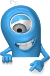 Texas Massage Academy blue mascot peeking over a locked badge