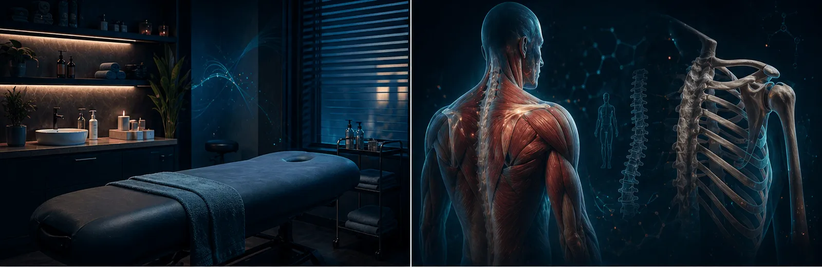 Hybrid massage program — hands-on training in studio beside online anatomy learning