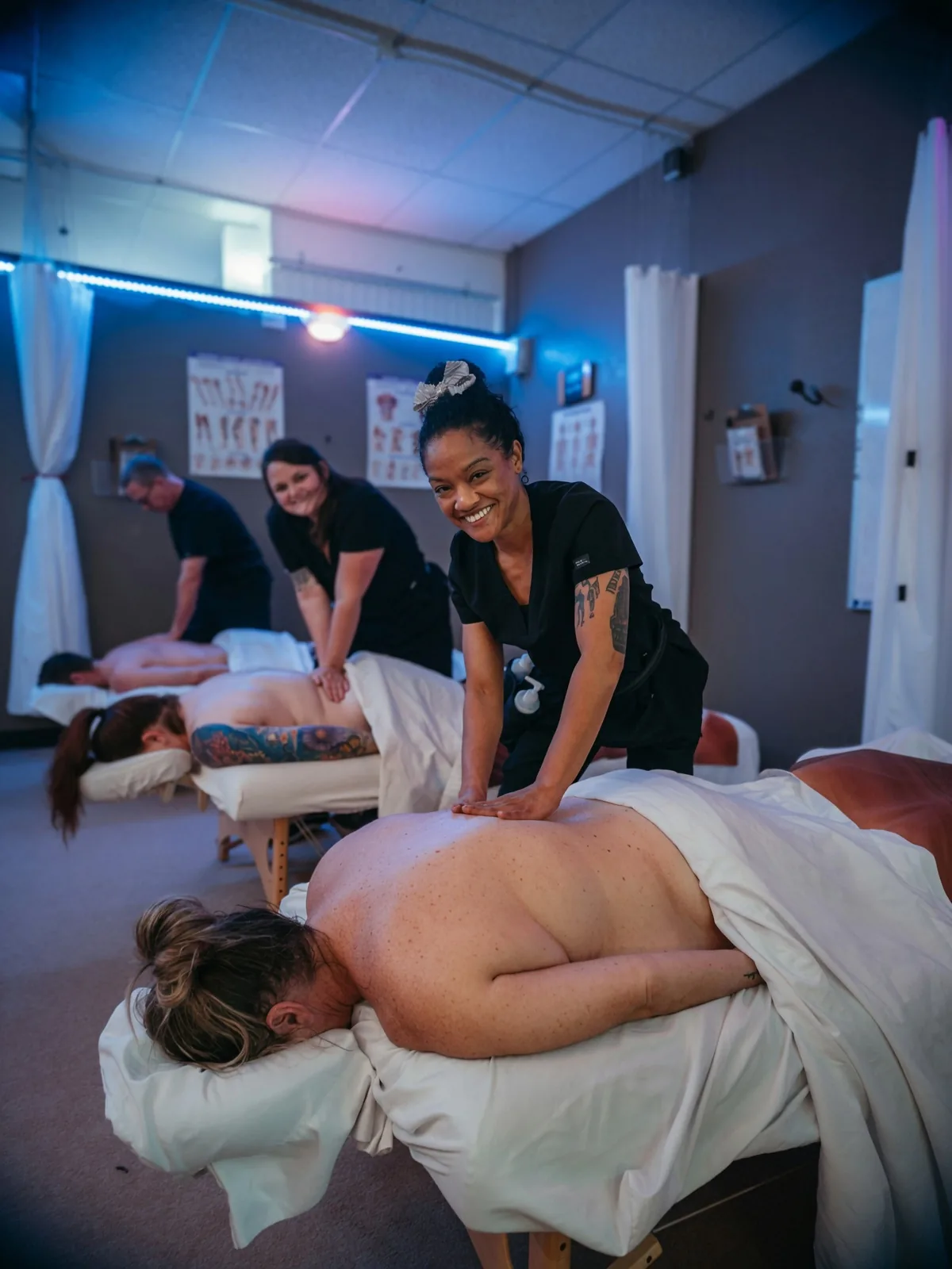 Smiling student during massage class — Texas Massage Academy, Brownwood TX