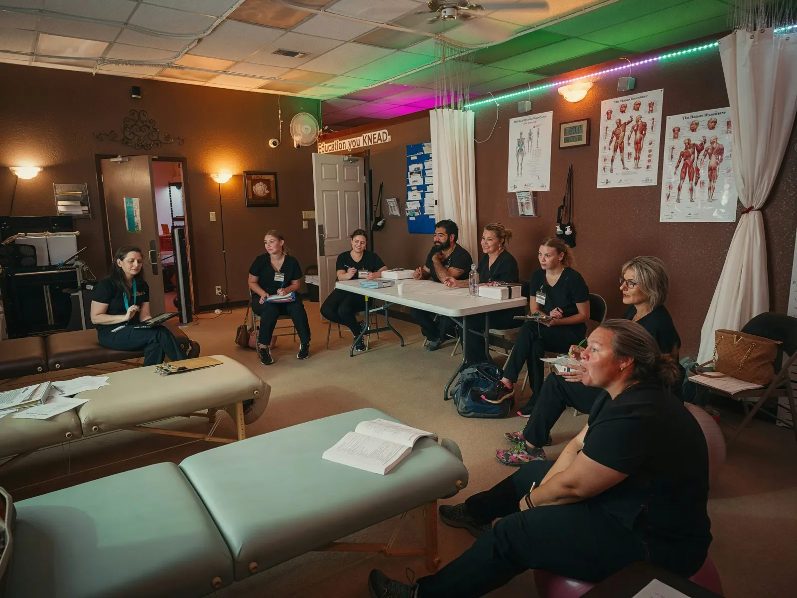 Students seated for classroom lecture with instructor — Texas Massage Academy, Brownwood TX