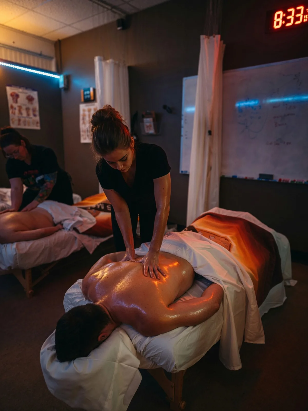 Female student learning massage technique — Texas Massage Academy, Brownwood TX