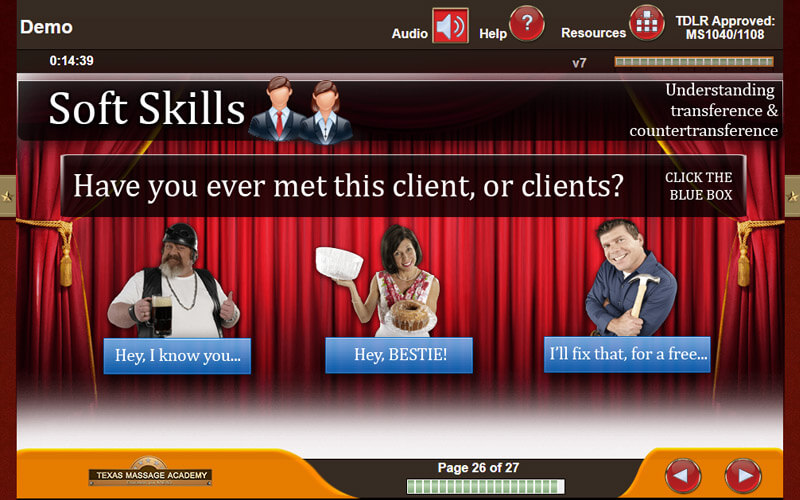 Online massage theory course slide — Ethics
