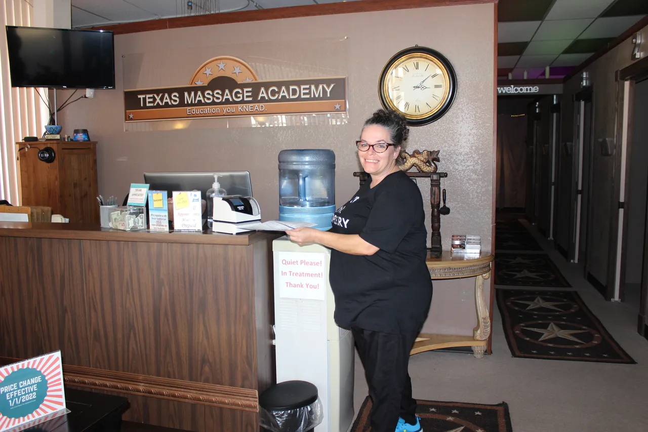 The Texas Massage Academy reception inside the Brownwood, Texas campus