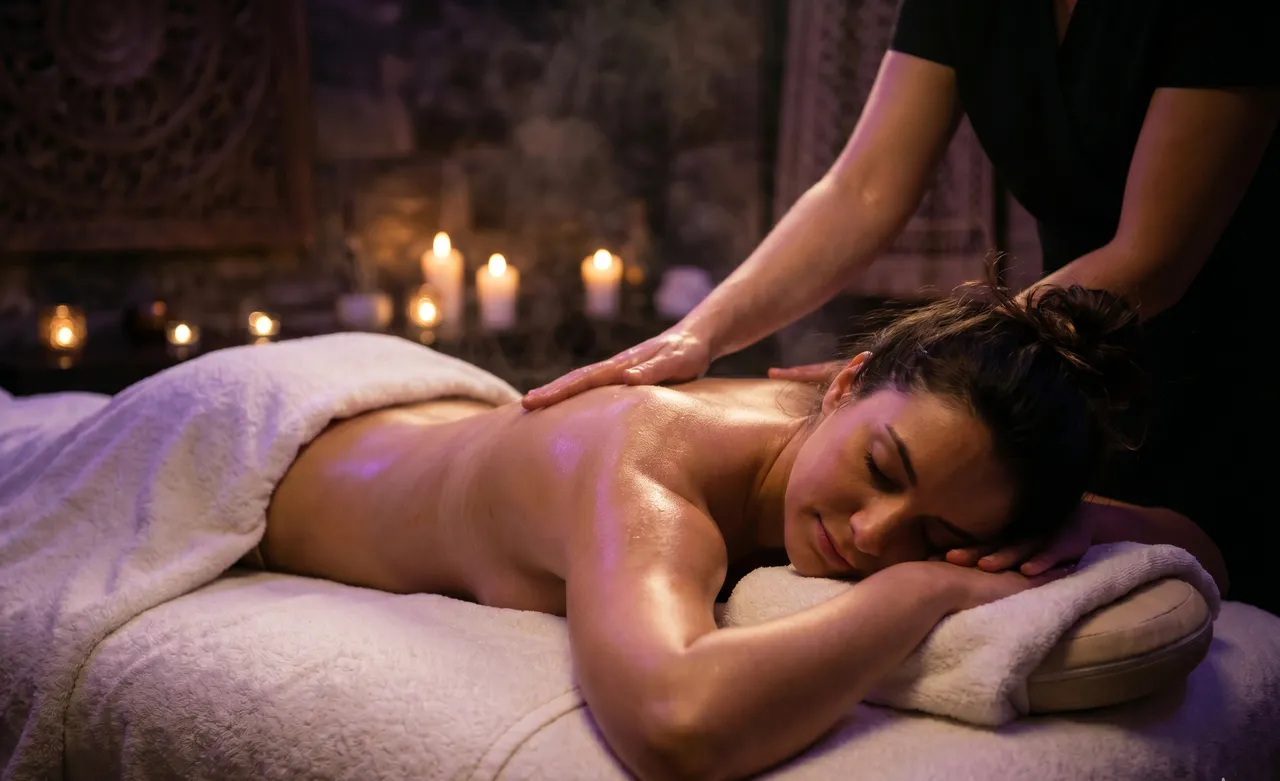 Relaxing candlelit Swedish massage at the Texas Massage Academy day spa in Brownwood, Texas