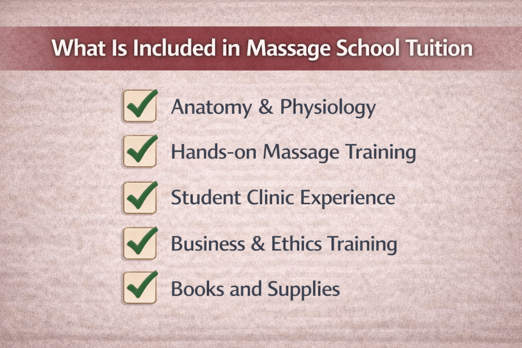 breakdown of massage therapy school costs in texas including tuition supplies and licensing fees