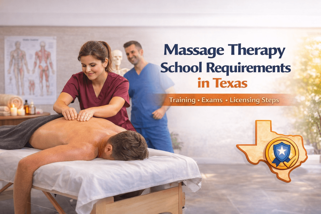 massage therapy student training in texas massage school program requirements