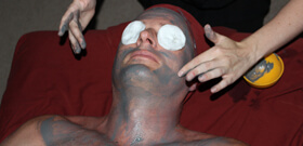 Facial in massage school Students getting facials in massage school
