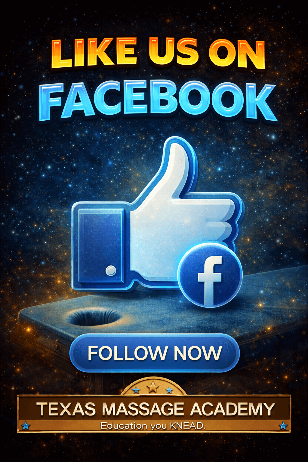 Follow Texas Massage Academy on Facebook for updates, events, and massage school news