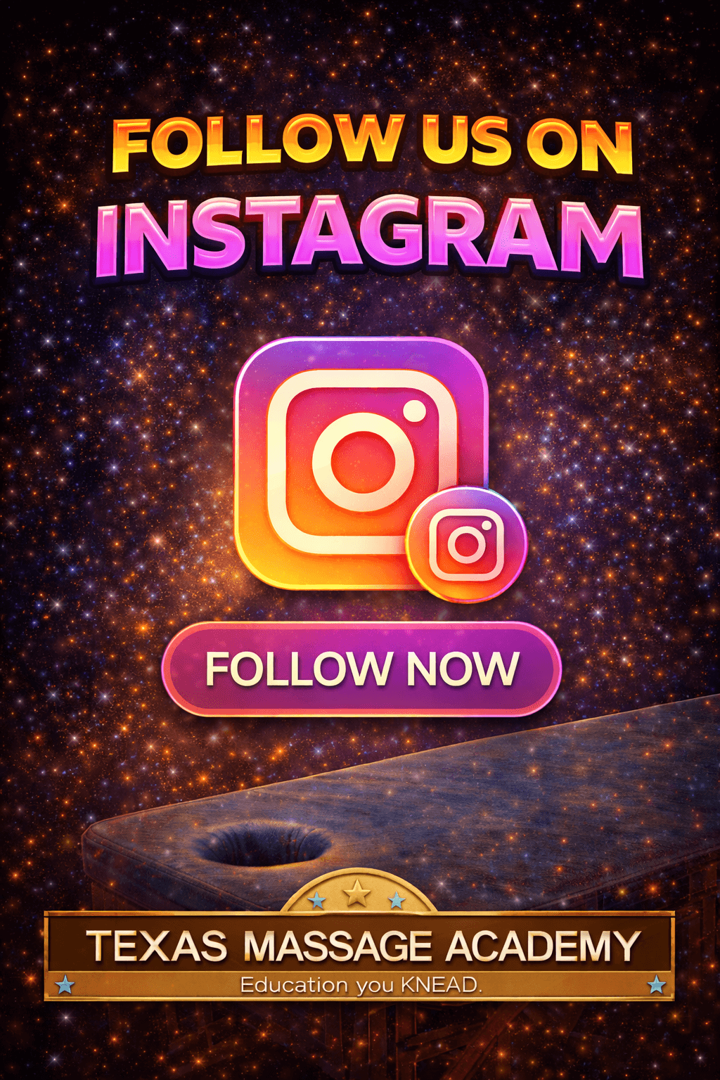 Follow Texas Massage Academy on Instagram for behind-the-scenes training and student highlights