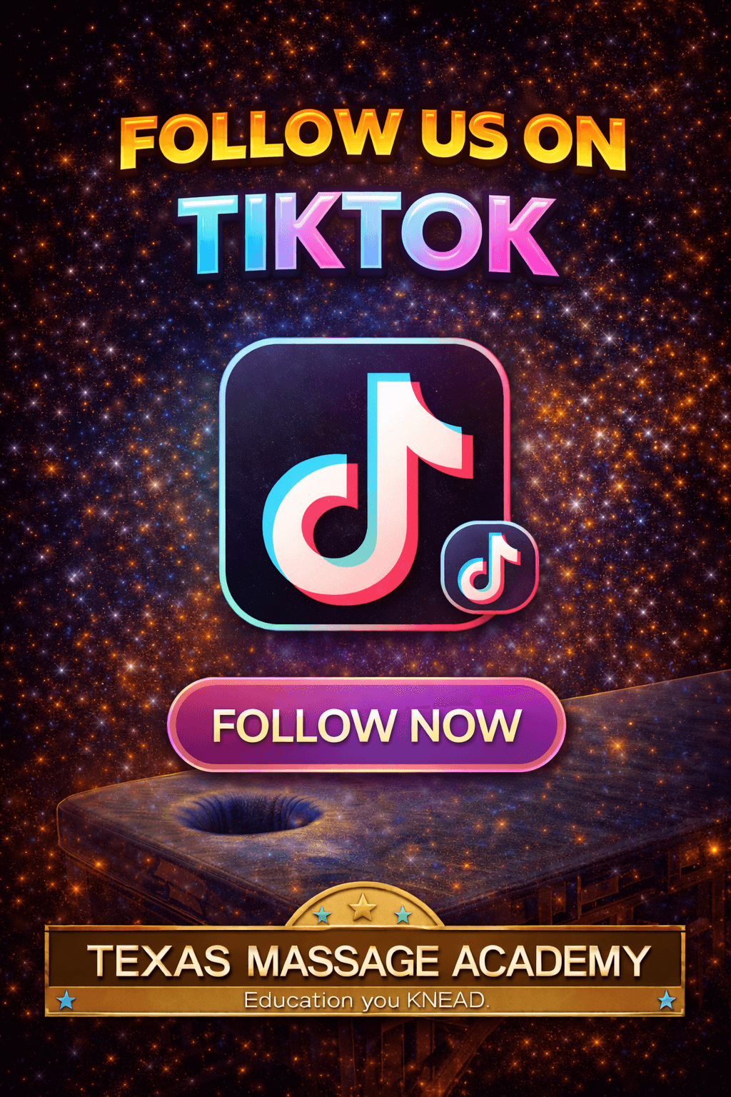 Follow Texas Massage Academy on TikTok for massage therapy student life and training clips